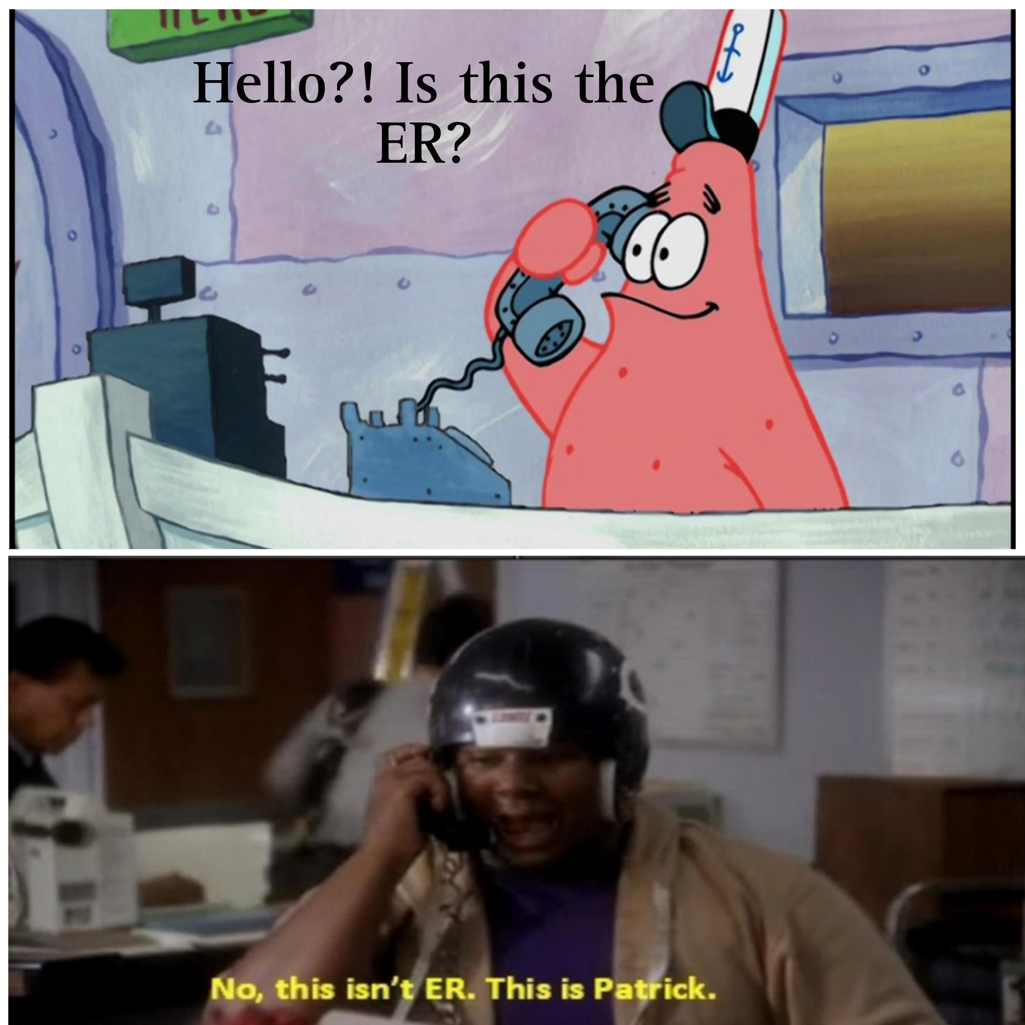 Watching ER s1 ep 7 and found the original scene SpongeBob was inspired by.