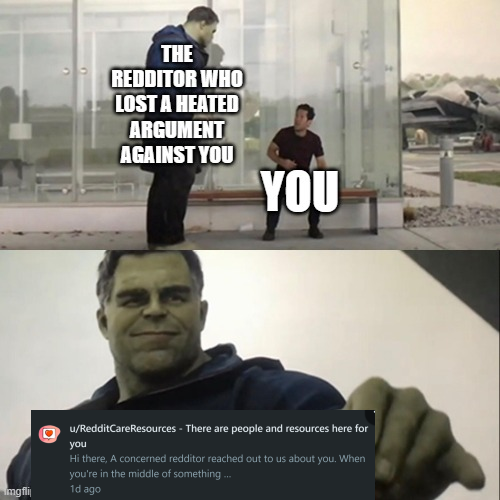 Last resort tactic in a reddit argument battle