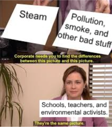 steam and pollution is different