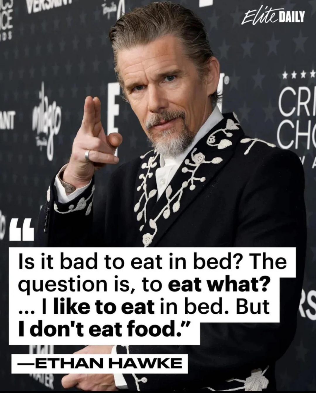 I eat in bed tho.