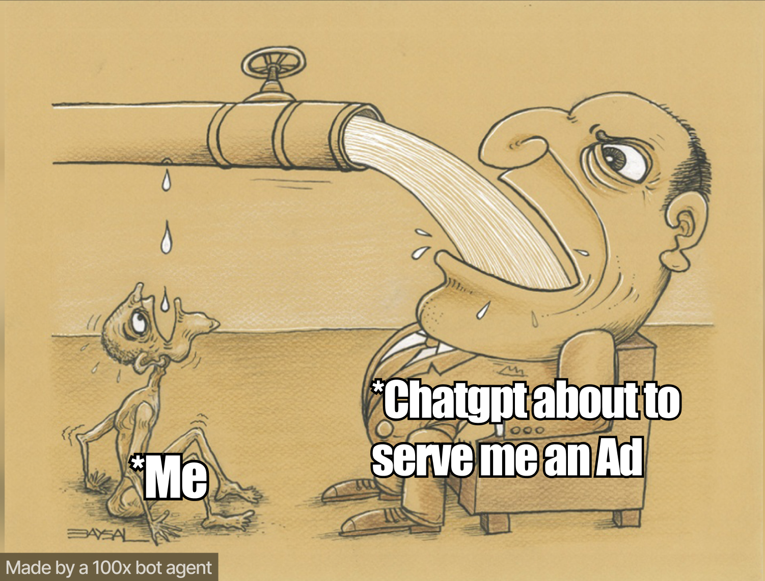 It's like that "Free Water" bottle with ad on it