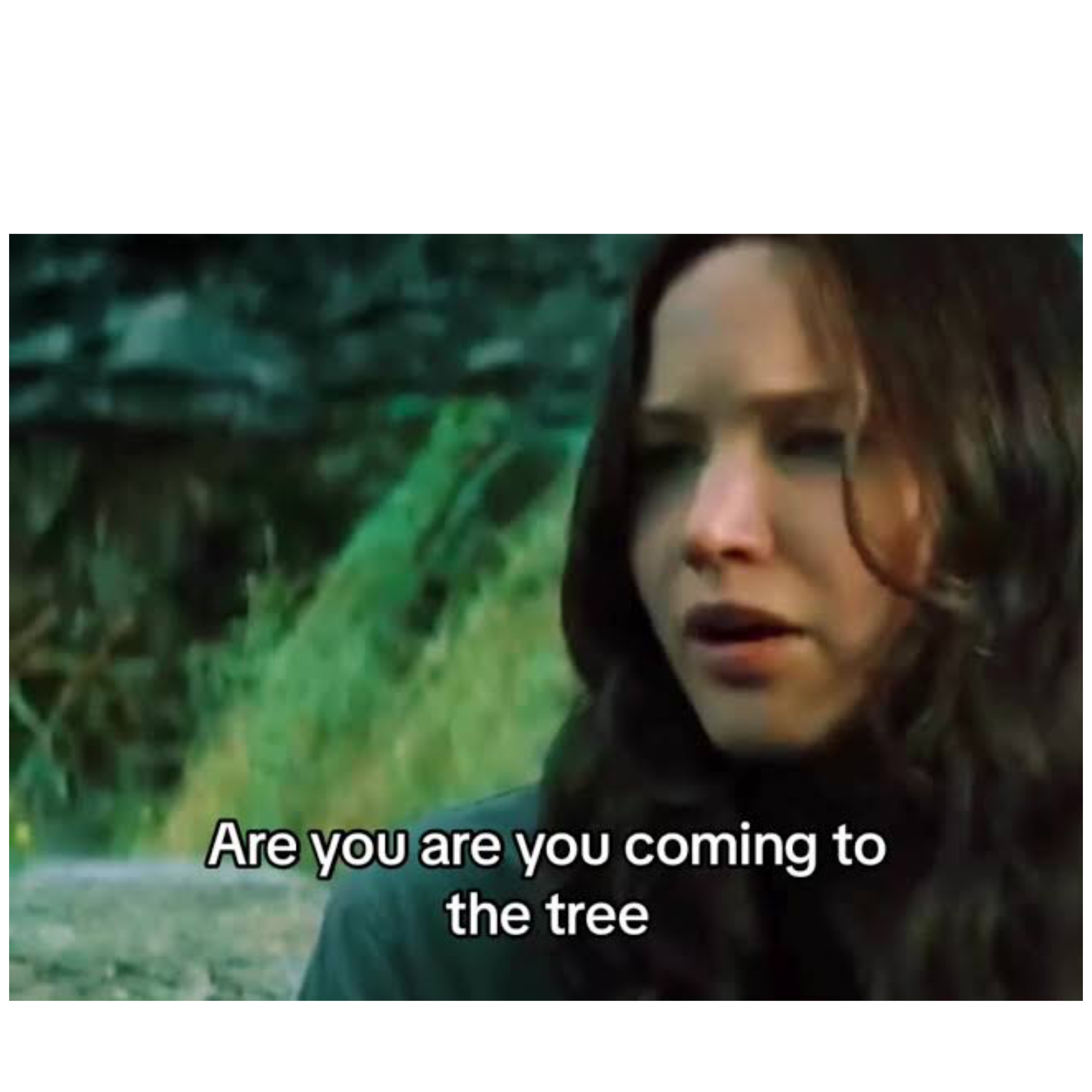 Are you... are you... coming to the tree?