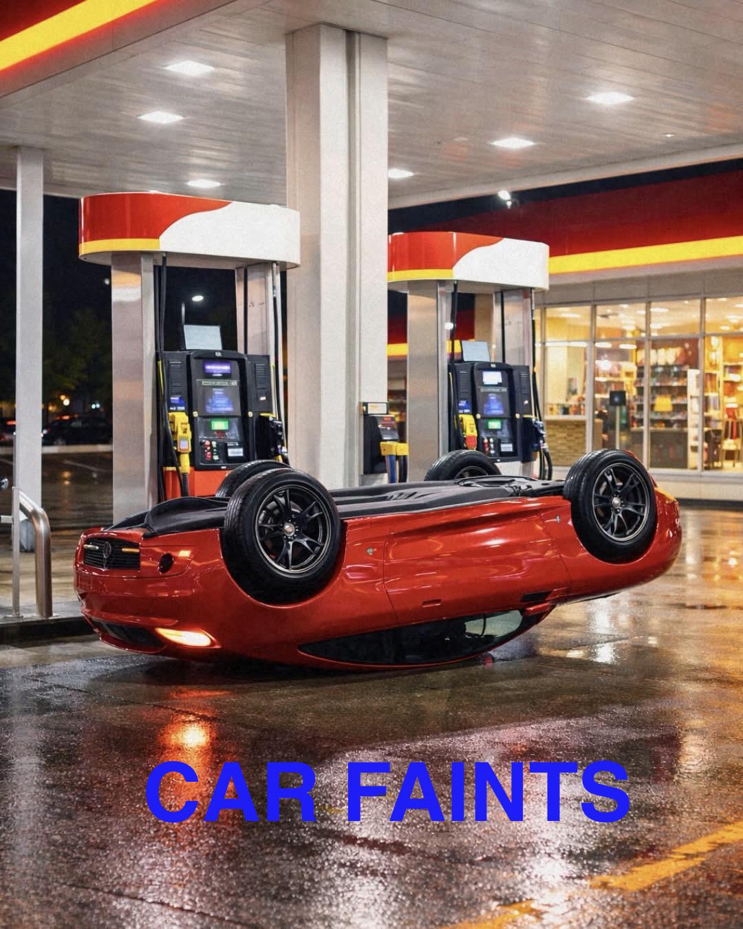 Car faints after it sees the gas prices